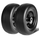 Lawn Mower Tires with Rim 11x4 5 Tubeless Tractor Tires 2 Pack Tire and Wheel Assembly Flat Free PU Tire with 34 in Centered Hub 34 in Bushing Size and 20 Adapters for Riding Mowers and Lawn Tractors